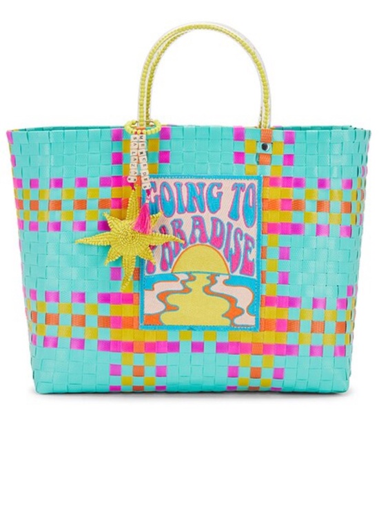 Mercedes Salazar Handbags - Going to Paradise Turquoise Woven Tote Bag perfect for summer! NWT